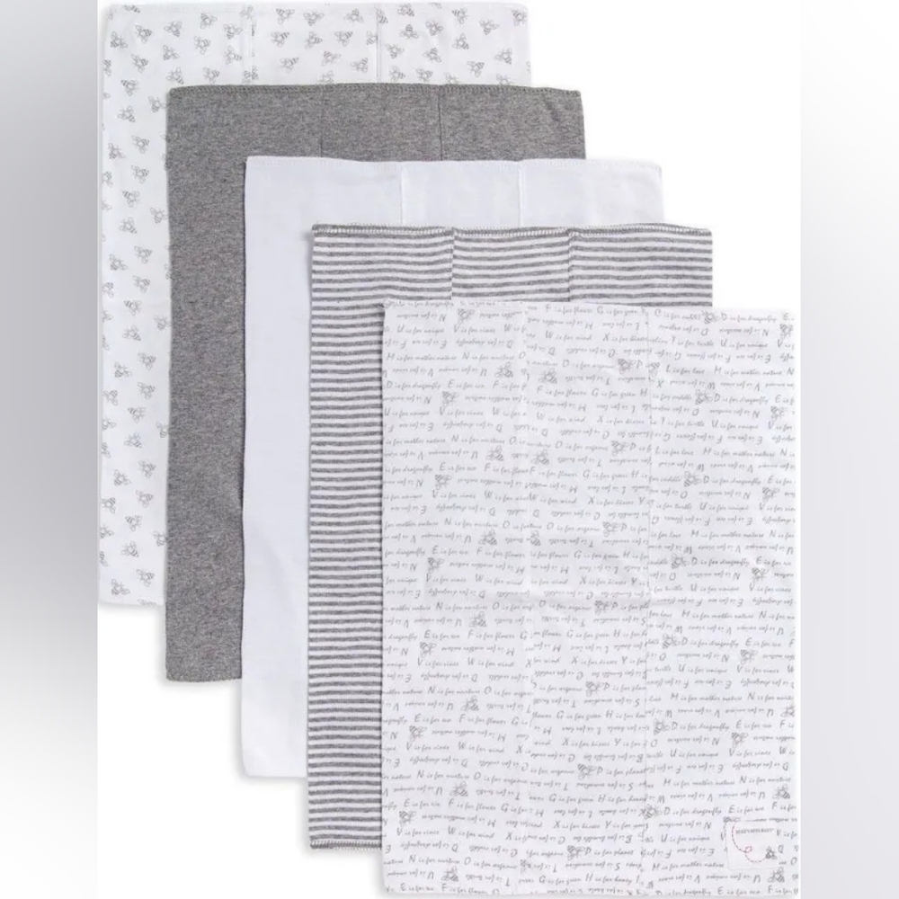 Burt's Bees Organic Cotton Burp Cloths, Set of 5
